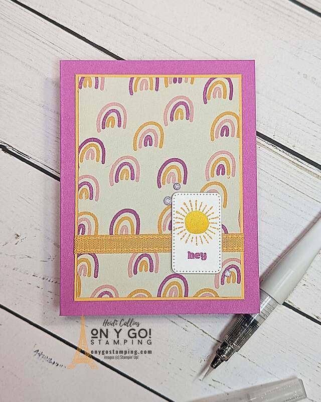 Handmade card filled with rainbows made with the Happiest Day stamp set from Stampin' Up!®️ 