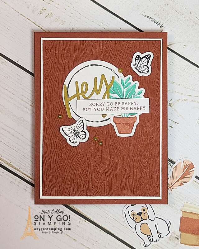 Create an easy handmade card with a cardstock base in Copper Clay and the Mix and Match Ephemera Kits from Stampin' Up!®️ 