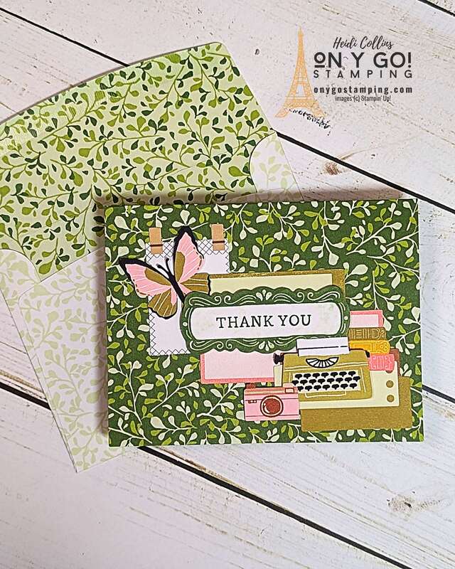 Use the Mix and Match Ephemera packs from Stampin' Up!®️ to create an easy handmade thank you card.