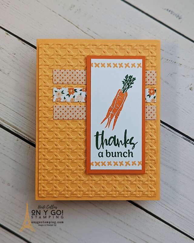 Make an easy handmade thank you card using a card sketch and the Market Goodness stamp set from Stampin' Up!®️ 