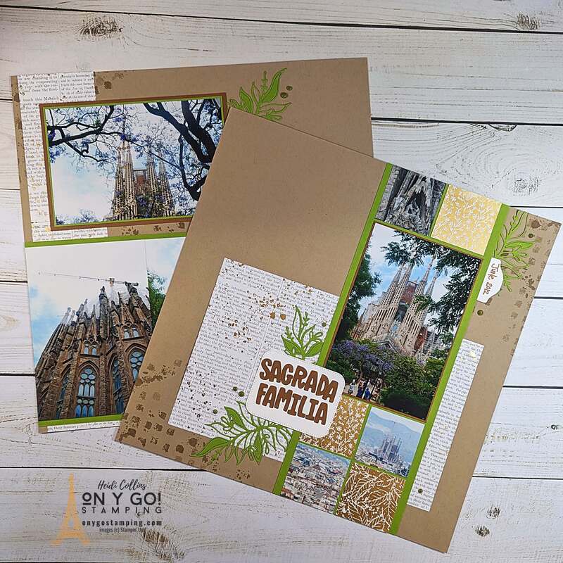 Create an elegant scrapbook layout based on a basic template. I used the Nature's Sweetness patterned paper with the Of Art and Texture stamp set from Stampin' Up!®️ 