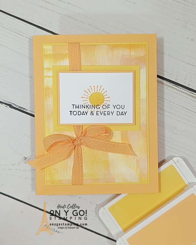 Use the swiping rubber stamping technique to create a beautiful handmade card with the Happiest Day stamp set from Stampin' Up!®️ 